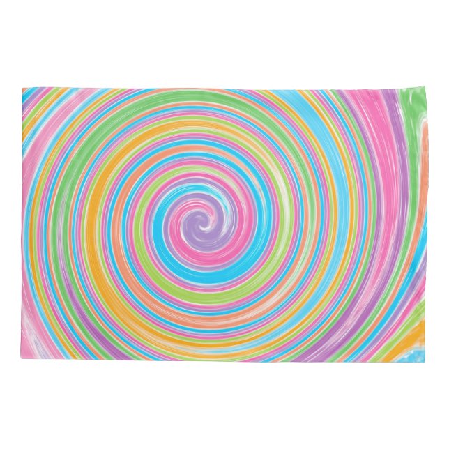 Housse D'oreillers Tourbillon arc-en-ciel coloré (Dos)