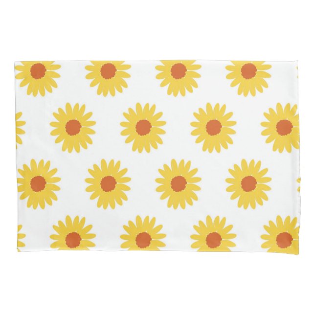 Housse D'oreillers Tournesol Jaune Rétro Y2K Bold Jouer Floral (devant)