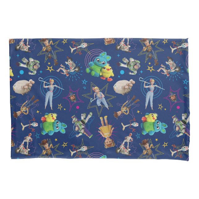 Housse D'oreillers Toy Story 4| Motif Jouets bleus (devant)