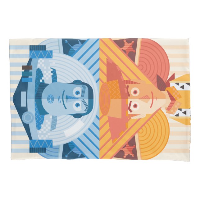 Housse D'oreillers Toy Story| Graphique réversible Woody & Buzz (devant)