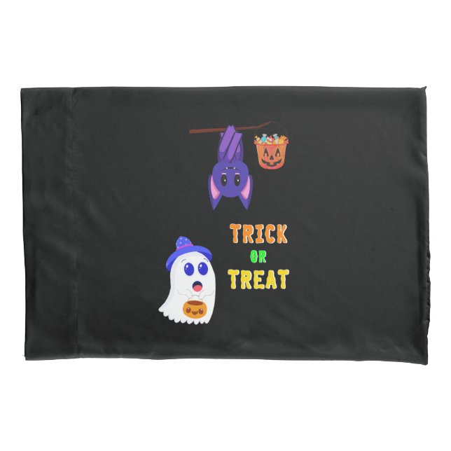 Housse D'oreillers Trick Ou Treat Bats Candy 31 UK Octobre Halloween (devant-gauche)
