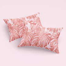 Tropical Feminine Rose Chaud Monstera Feuilles de 