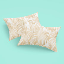 Tropical Light Cream Yellow Monstera Jungle Feuill
