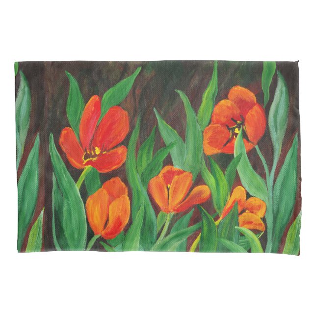 Housse D'oreillers Tulipes rouges (devant)