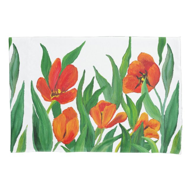 Housse D'oreillers Tulipes rouges (devant)