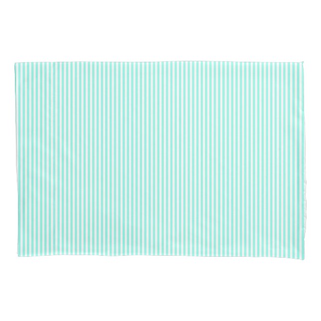Housse D'oreillers Turquoise Blue Stripes Coastal (devant)