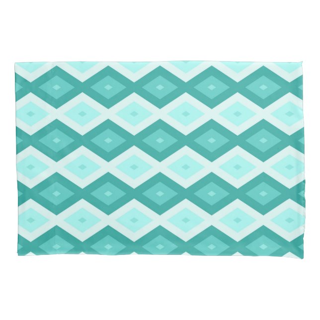 Housse D'oreillers Turquoise diamond pattern (devant)
