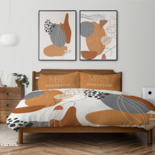 Housse D'oreillers Typographie moderne script élégant m. mrs personna