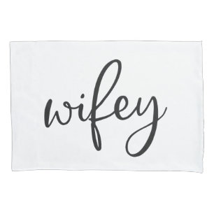 Housse D'oreillers Typographie noire et blanche graphique de Wifey