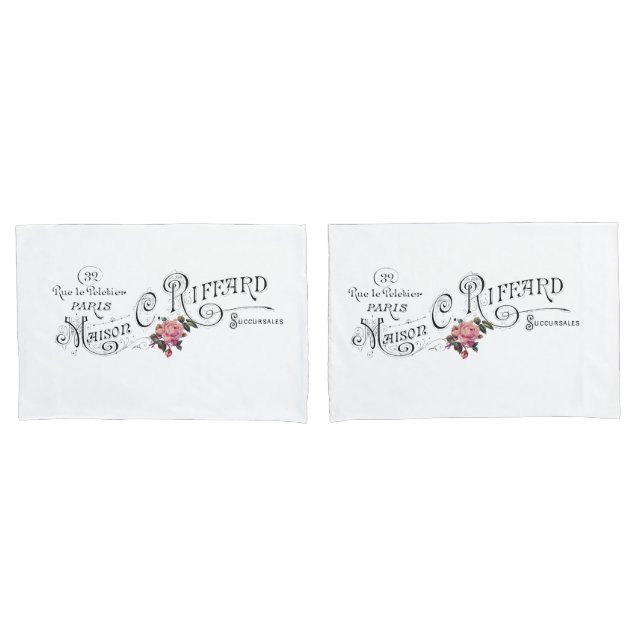 Housse D'oreillers Typographie Vintage gravée (devant-Set)