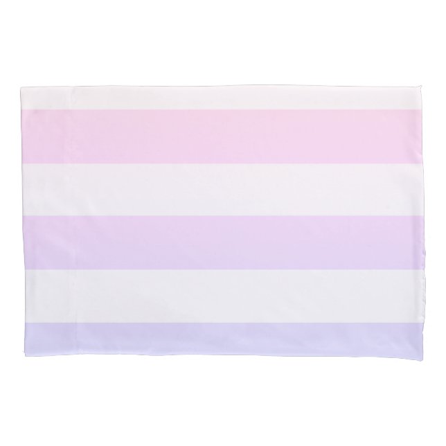 Housse D'oreillers Ulra violet et rose pastel rayures (devant)