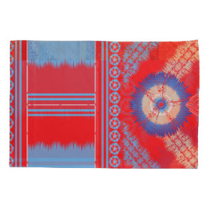 Housse D'oreillers un design d'un motif rouge et bleu