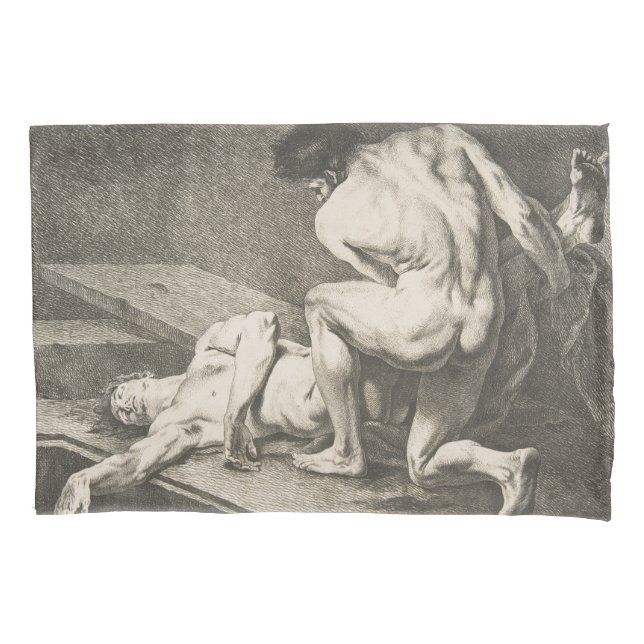 Housse D'oreillers Un homme levant les pattes d'un autre homme (devant-gauche)