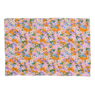 Housse D'oreillers Un motif transparent de fleurs colorées