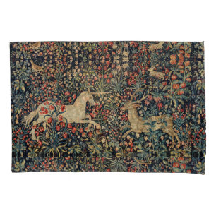 Housse D'oreillers UNICORN ET CERFS, FLEURS, ANIMAUX FORESTIERS Flora