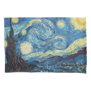 Housse D'oreillers Van Gogh Nuit étoilée Vintage Bleu Chef-d'œuvre