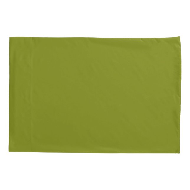Housse D'oreillers Vert olive uni (Dos)