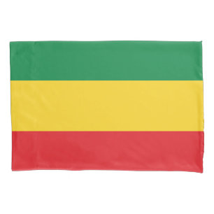 Housse D'oreillers Vert, or (jaune) et drapeau de couleurs rouges