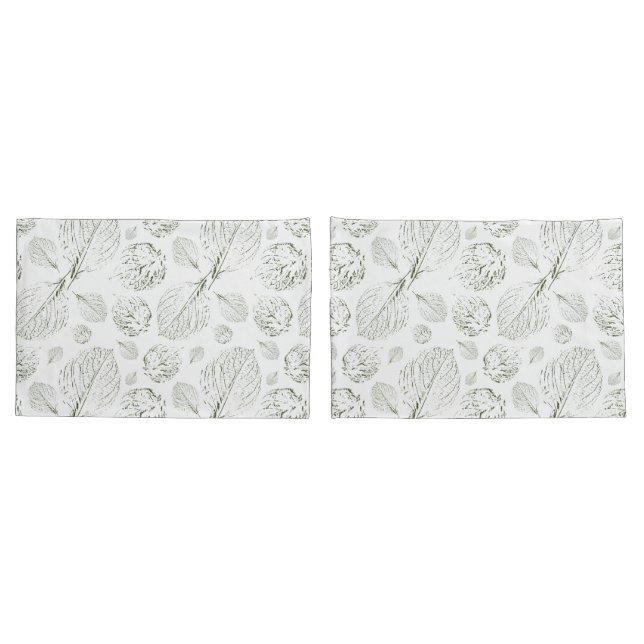 Housse D'oreillers Vert Simple texturé feuille motif moderne (Dos-Set)