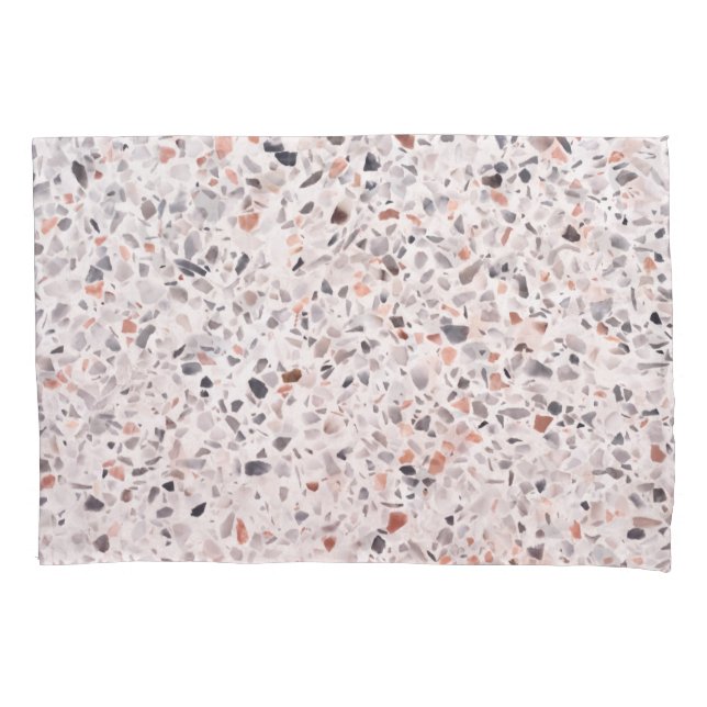 Housse D'oreillers Vieille texture terrazzo, motif d'hamper. (devant)