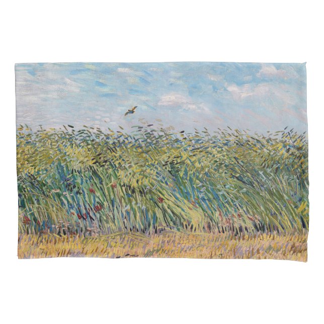Housse D'oreillers Vincent van Gogh - Champ de blé avec une lark (devant)