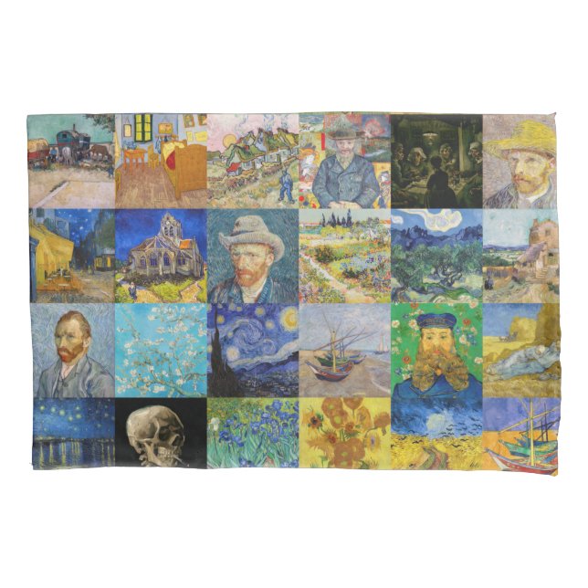 Housse D'oreillers Vincent van Gogh - chefs-d'oeuvre Mosaic Patchwork (devant)