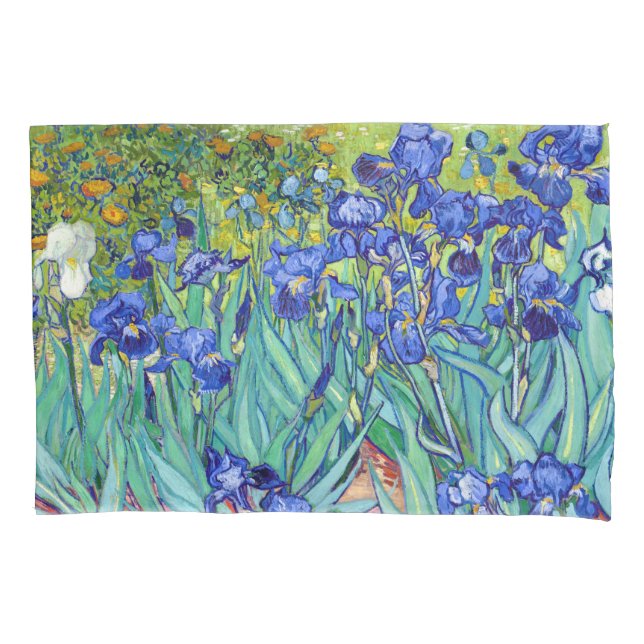 Housse D'oreillers Vincent Van Gogh Irises peint des fleurs éclatante (devant)