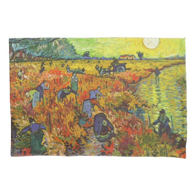 Housse D'oreillers Vincent van Gogh - Le vignoble rouge (devant)