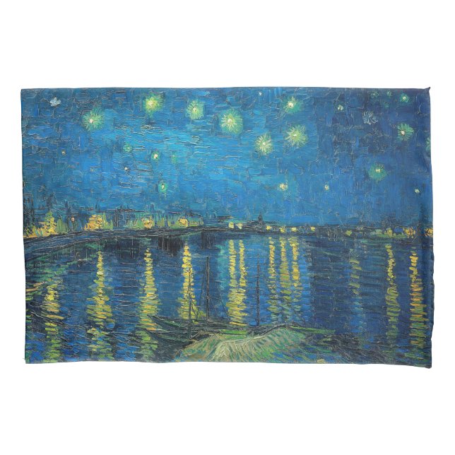 Housse D'oreillers Vincent Van Gogh Nuit étoilée sur le Rhône (devant)