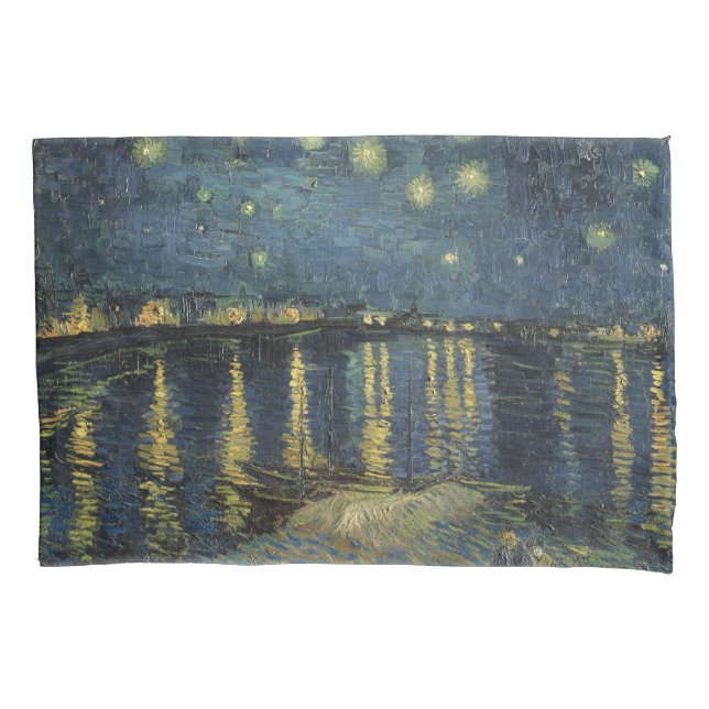 Housse D'oreillers Vincent van Gogh | Nuit étoilée sur le Rhône (devant)