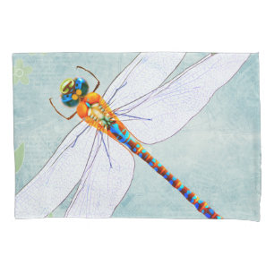 Housse D'oreillers Vintage Dragonfly on Faded Floral