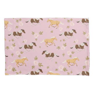 Housse D'oreillers Vintage Floral Horse Motif