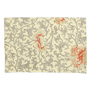 Housse D'oreillers Vintage rose gris Artwork Botanique Floral