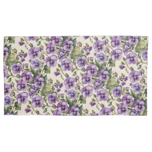Housse D'oreillers Violettes violettes sur blanc