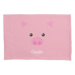 Housse D'oreillers Visage porcin rose