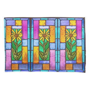 Housse D'oreillers Vitrail Jaune marguerite