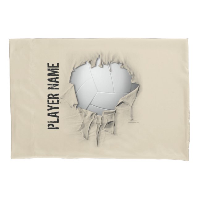 Housse D'oreillers Volley-ball Torn Pillowcase blanc personnalisé (devant)