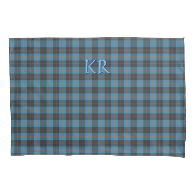 Housse D'oreillers Vos initiales sur Angus District tartan antique (devant)