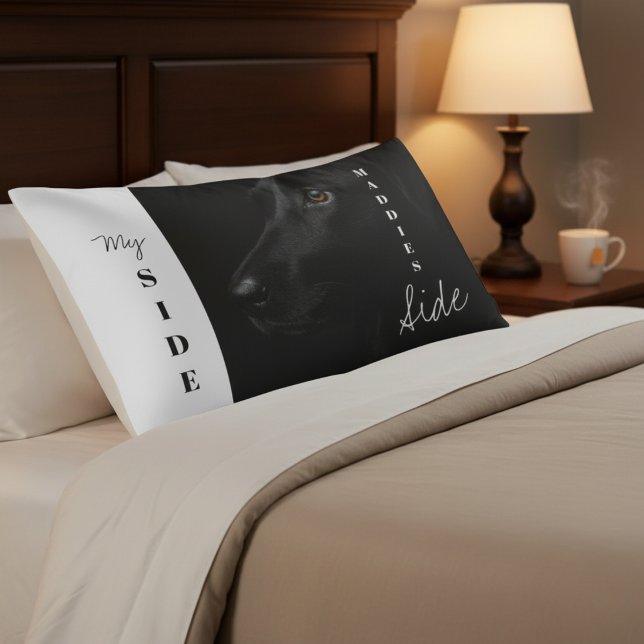 Housse D'oreillers Votre Compagnon Loyal : Photo de Laboratoire Noir  (Your Loyal Companion: Custom Black Lab Photo Pillow Case)
