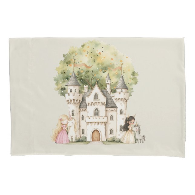 Housse D'oreillers Watercolor Fairytale Princess Whimsical (devant)