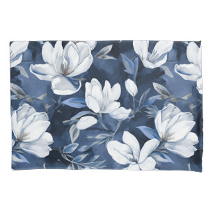 Housse D'oreillers White Magnolia Motif sur l'arrière - plan de minui