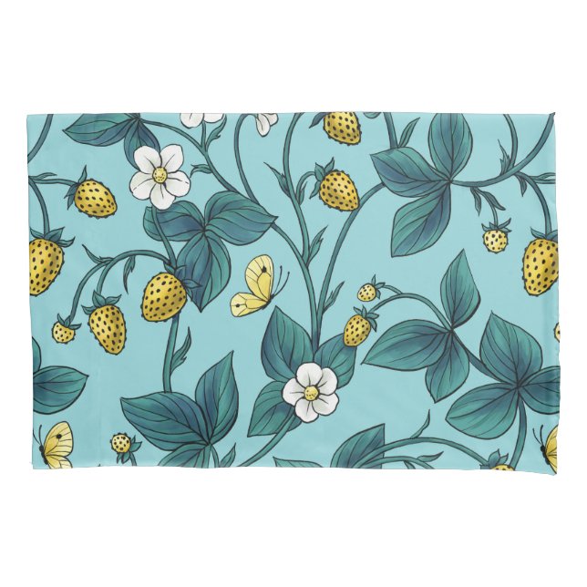 Housse D'oreillers Wild roses and butterflies /pink/pale green/yellow (devant-gauche)