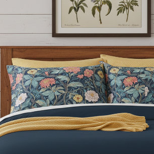 Housse D'oreillers William Morris Bleu Sarcelle Arts & Crafts Floral