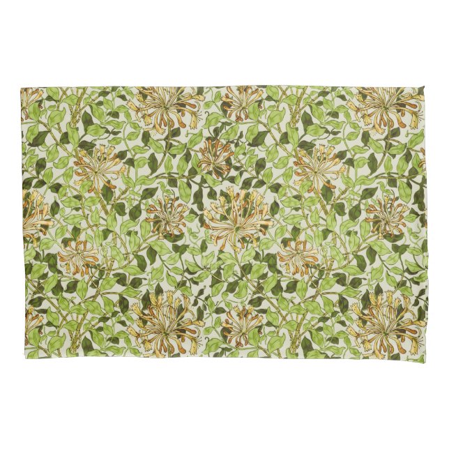 Housse D'oreillers William Morris Honeysuckle Green Flowers (devant)