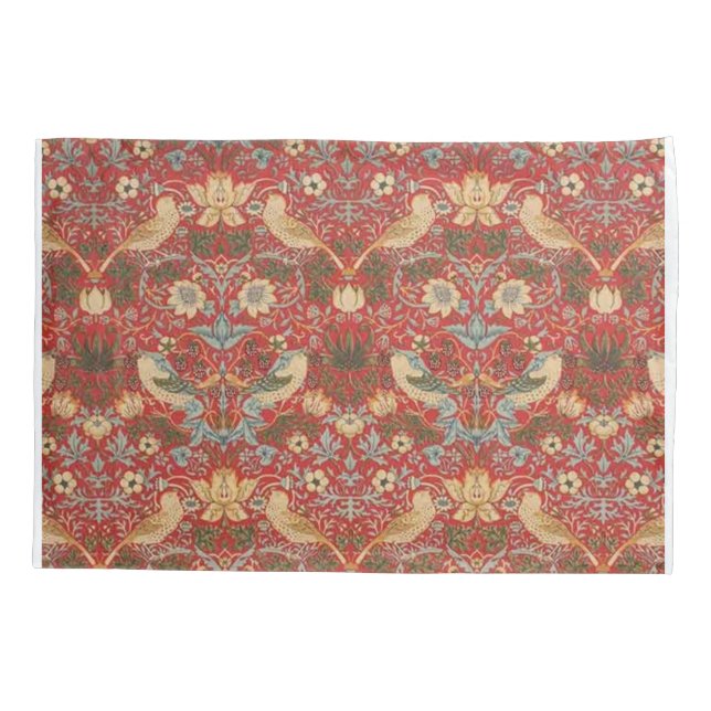 Housse D'oreillers William Morris Red Strawberry Thief (Dos)