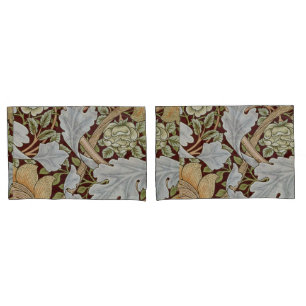 Housse D'oreillers William Morris Vintage Floral Fleur Blanc Rouge