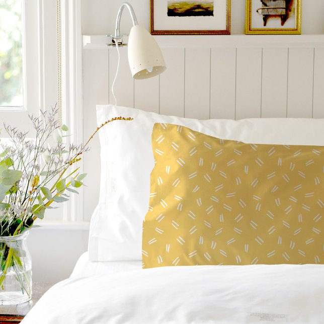 Housse D'oreillers Yellow Doodle Pattern Pair Of Pillowcases (Créateur téléchargé)