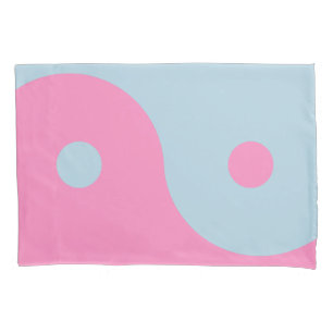 Housse D'oreillers Yin Yang vintage Rose Et Bleu