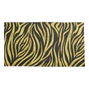 Housse D'oreillers Zebra Print Black Gold