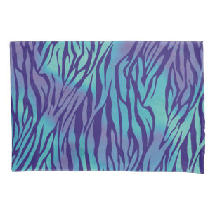 Housse D'oreillers Zèbre Bleu Aqua Et Violet